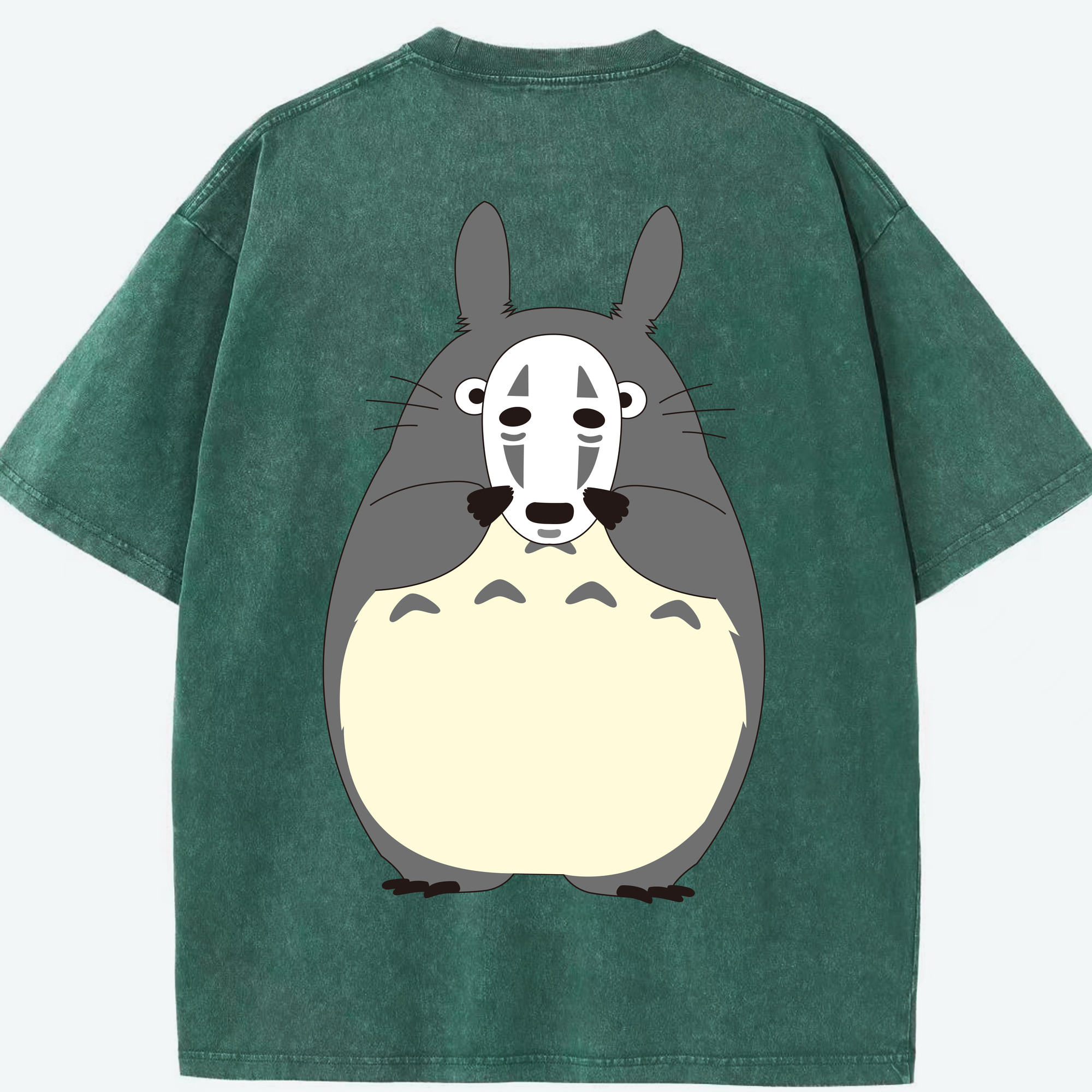 （画像用） となりのトトロ 草壁メイ 草壁サツキ My Neighbor Totoro Satsuki Kusakabe Mei Kusakabe 綿100% ヴィンテージ風 半袖Tシャツ（背面プリント）